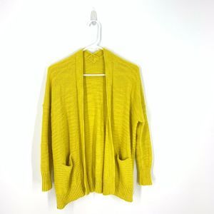 Anthropologie lemon color open oversized cardigan